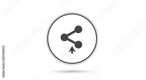 Sharing Icon in a Circle: A minimalist graphic representing the concept of sharing, with nodes connected and an arrow indicating action within a clean circular frame.