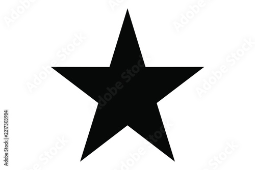 Minimalist Black Five-Pointed Star Shape on White Background