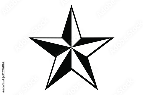 Black and White Nautical Star Graphic Illustration