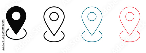 location pin icon symbol sign isolated on transparent background, map flat vector icons