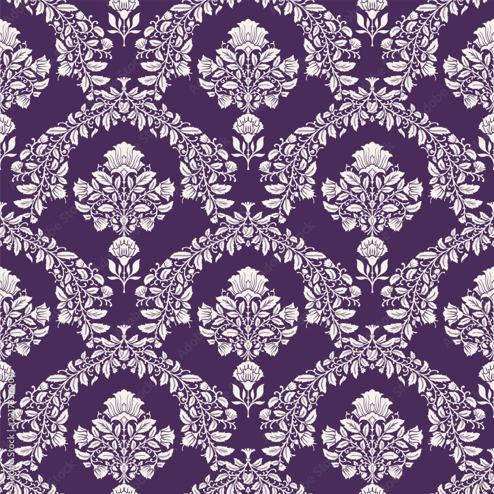 Fototapeta premium Regal Ivory Scallop Arch Damask Print
