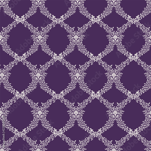 Cream Vine Lattice Flower Knot Plum