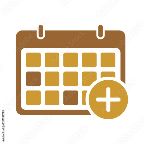 Add Event Calendar with Plus Sign Icon Vector for New Schedule and Appointment Concept | Flat Add Event Calendar Icon for Business Planning and New Agenda