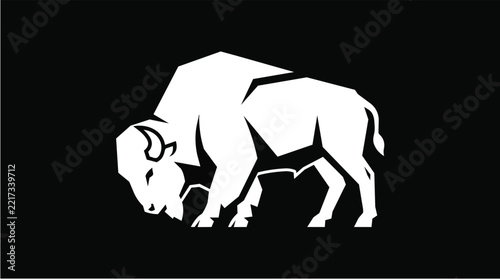 Bison Animal Icon Flat Illustration Vector Artwork