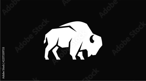 Bison Animal Icon Flat Illustration Vector Artwork