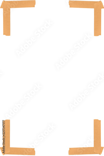 Orange Masking Tape Frame, Warm Tape Corners PNG with Transparent Background