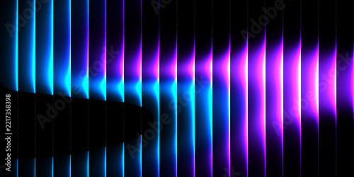 Futuristic Blue Purple Neon Vertical Light Wave Abstract Background for Technology, Gaming, Music, Events, Posters, Banners, Advertising, and Digital Designs