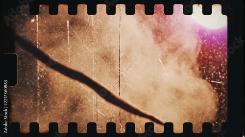 Abstract Film Frame Texture with Scratches and Light
