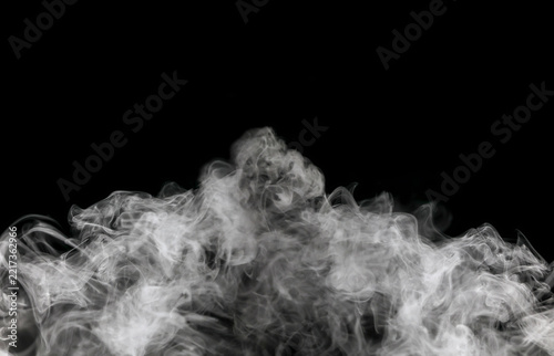 White smoke cloud rising on a black background, creating a dramatic atmospheric texture for overlays, cinematic visuals, photo compositing, posters, backgrounds, transitions, and creative design work.