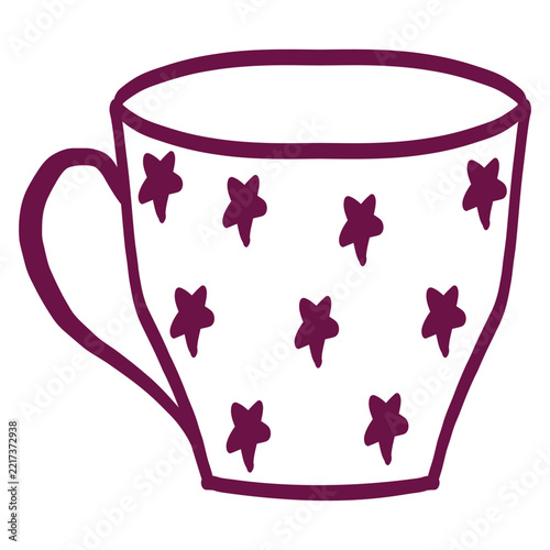 mug cup shot illustration doodle hand drawn icon vector line art 