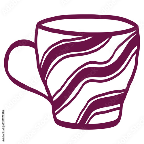 mug cup shot illustration doodle hand drawn icon vector line art 