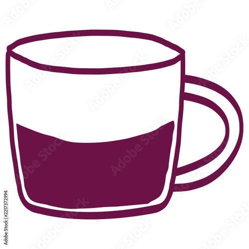 mug cup shot illustration doodle hand drawn icon vector line art 