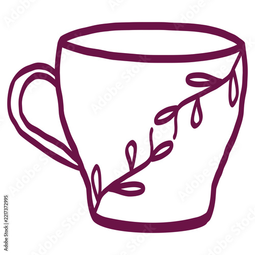 mug cup shot illustration doodle hand drawn icon vector line art 