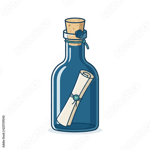 Vintage Bottle with Diploma Wrap.