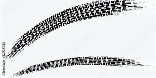 Curved Rubber Tire Tread Track Vector Backdrop for Automotive Marketing Banner