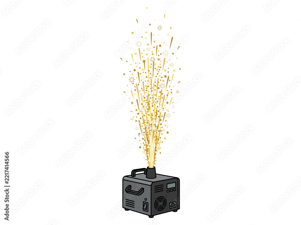 Naklejka premium Fireworks Spark Shower from Portable Generator