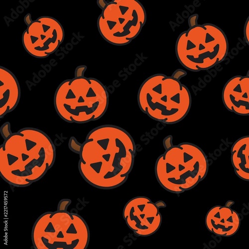 Pumpkin doodle on a black background, perfect for halloweenthemed designs, greeting cards, social media posts, and posters.