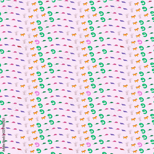 Seamless pattern with animal illustrations