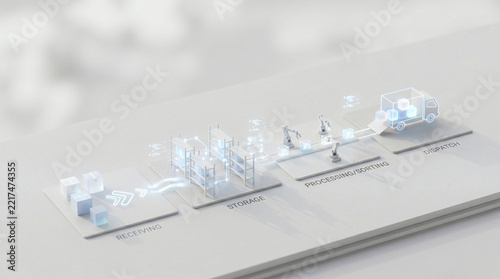 3D Logistics Visualization With Abstract Workflow Elements