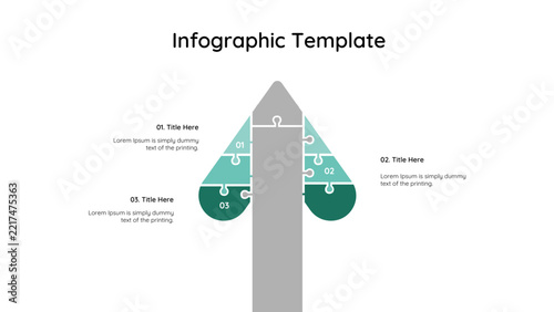 set of puzzle aroows up infographic template