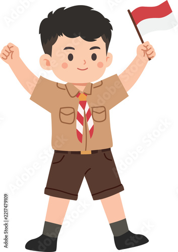 boy with a flag