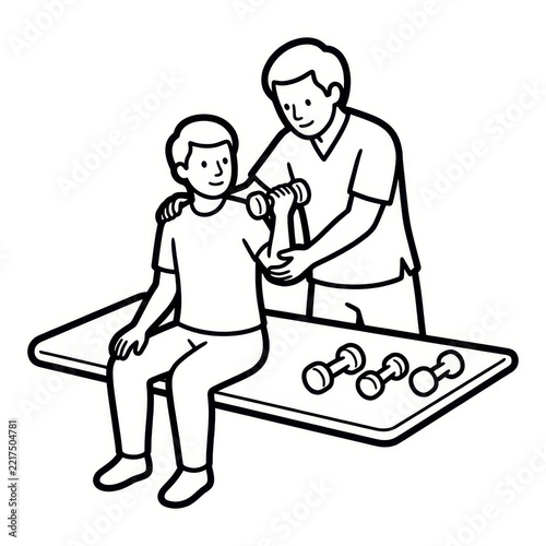 Physical therapy and rehabilitation illustration
