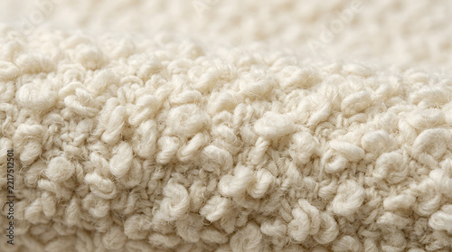 Close-up of a textured fluffy fabric surface with soft loops