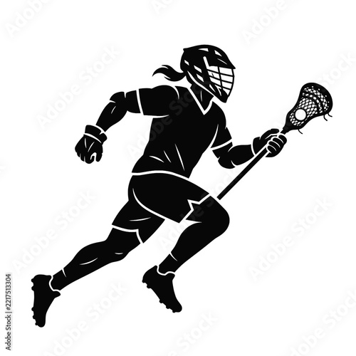 Lacrosse Player Running Vector
