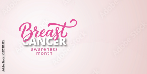 Breast Cancer Awareness Month poster design with wavy ribbon