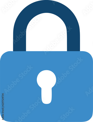 Padlock icon representing digital security and data protection in a flat minimalist design for fintech applications