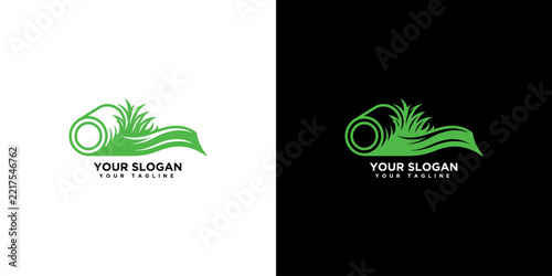 Green Rolled Sod with Grass Logo