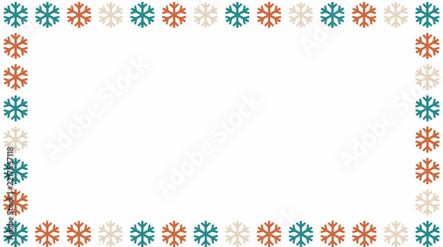 Snowflake bordered holiday frame template
