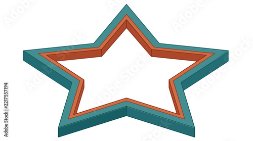 Star shaped holiday badge frame template