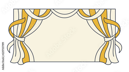 Curtain style holiday frame template