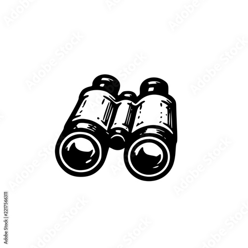 black binoculars isolated on white