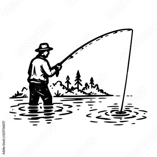 fishing on the river
