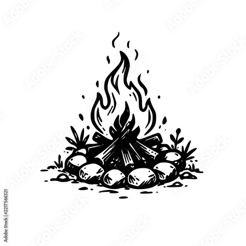 vector illustration of a fire