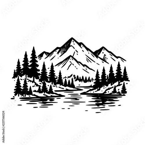 vector illustration of mountain landscape