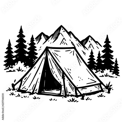 camping in the mountains