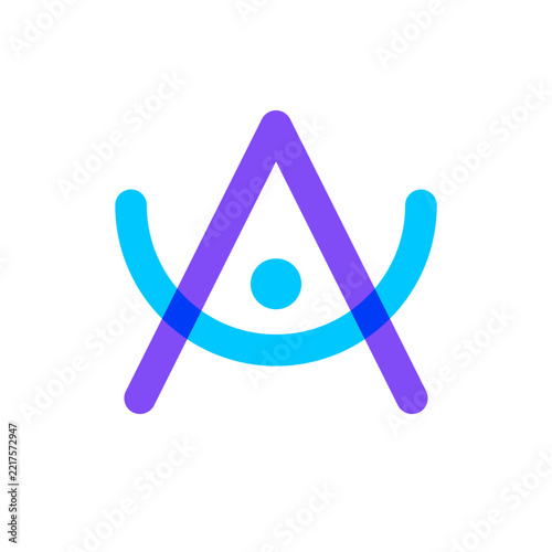 Letter A people overlapping color logo design