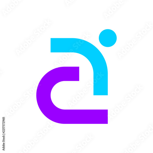 Letter A people simple colorful logo design