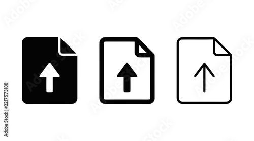 Vector illustration of upload file icon set, document upload symbol, vector illustration on a transparent background
