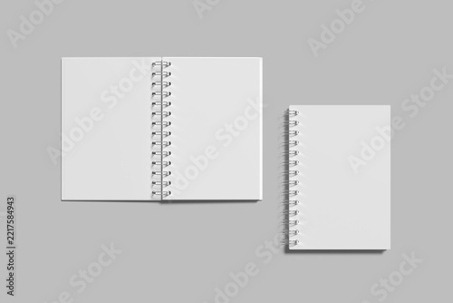 Spiral Notebook Blank 3D Render