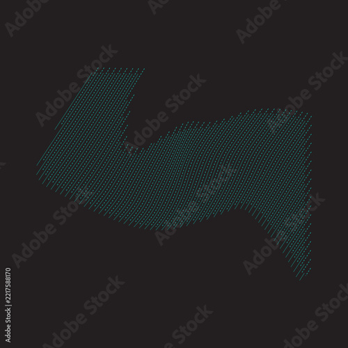 Neon blue abstract flowing wave human arms lines with dynamic curved motion pattern on black background for futuristic digital design.