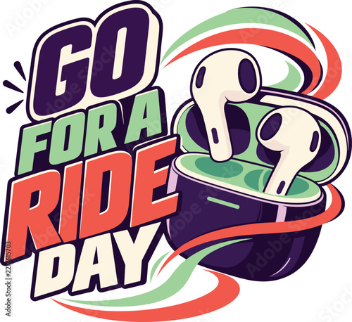 Go for a Ride Day Roller Skates, Retro Skating, Wheels and Fun Adventure Vector