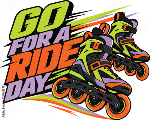Go for a Ride Day Motorcycle, Motorbike Adventure, Racing and Road Trip Vector