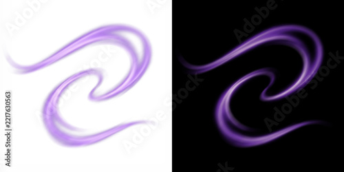 Rich violet spiral wave, smooth deep purple swirl on light and dark. Elegant flowing purple curve, great for elegance, royalty, creativity, and modern abstract backgrounds.