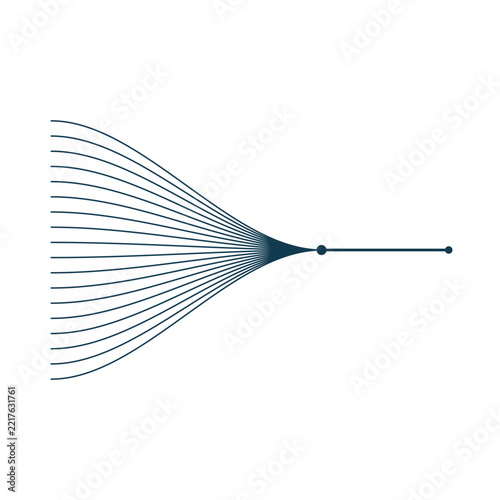 Abstract converging lines node connector illustration