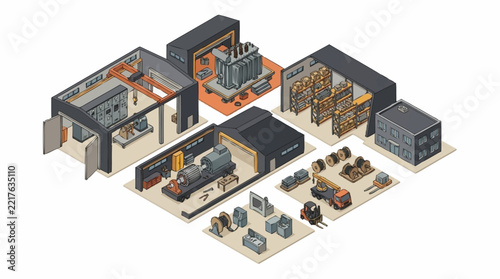 Isometric Interior Design Office Layouts Collection.