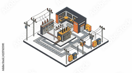 Modern Data Center Server Room Infrastructure.